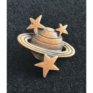 Vintage JJ Saturn Planet Lapel Pin Celestial Space Astronomy Jonette Jewelry